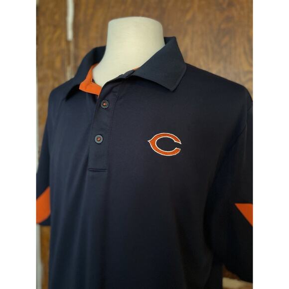 Vintage REEBOK CHICAGO BEARS Navy/Orange Polo Mens sz XL - Picture 2 of 9